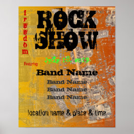 Póster Presupuesto de rock asombroso de dinero confederad
