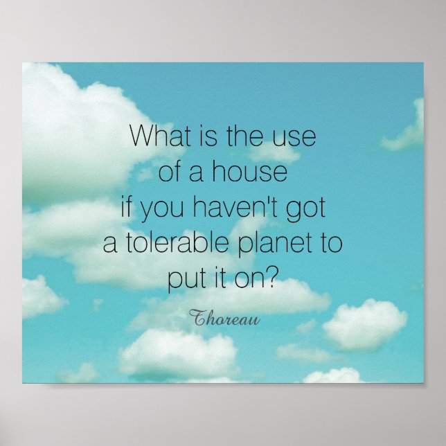 Póster presupuesto literario motivacional de Thoreau sobr (Frente)
