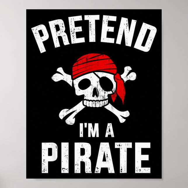 Póster Pretend I'm A Rate Funny Lazy Easy Diy Halloween C (Frente)