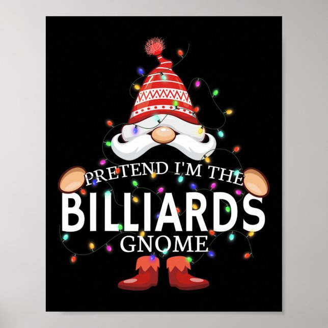 Póster Pretende Que Los Navidades De Gnome De Billiards C (Frente)
