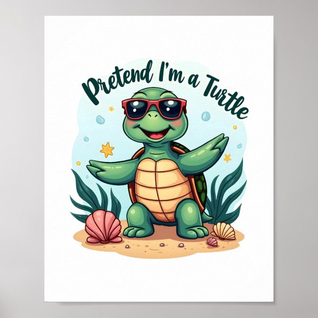 Póster Pretende que soy una fiesta de Halloween de tortug (Frente)