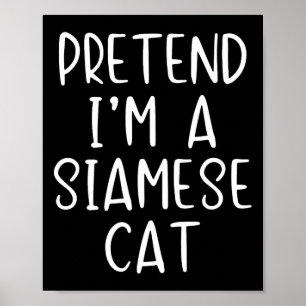 Póster Pretende un gato siamés disfraz Halloween Lazy Eas
