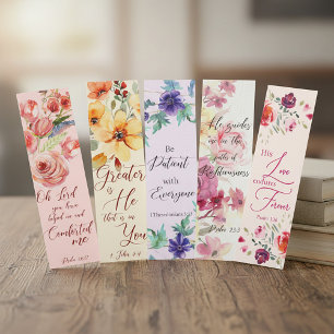 Póster Pretty floral theme Christian bookmarks Poster