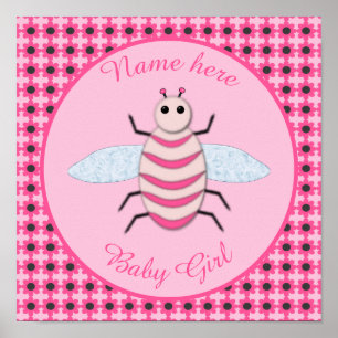 Póster Pretty Pink Baby Girl Bee Custom