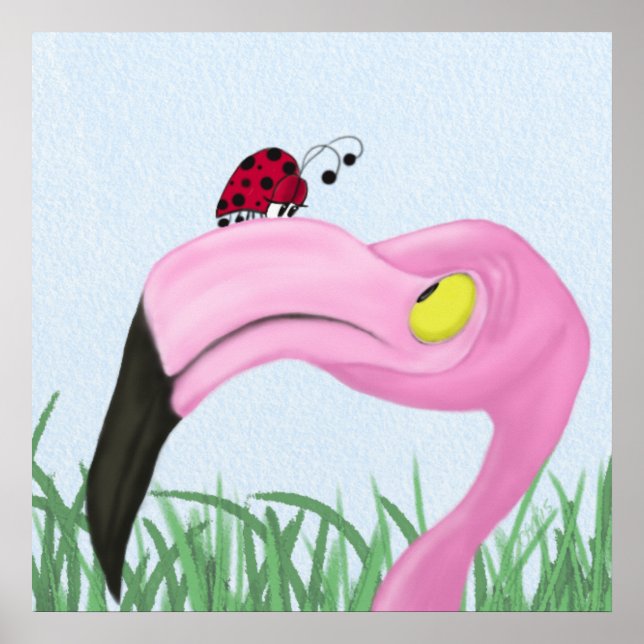 Póster Pretty Pink Flamingo (Frente)