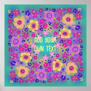 Póster Pretty Yellow and Pink Flowers You Customize