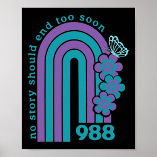 Póster Prevención 988 Ninguna Historia Debe Terminar Muy 