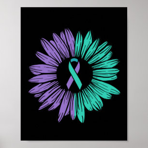 Póster Prevención Conciencia Cinta de girasol problema