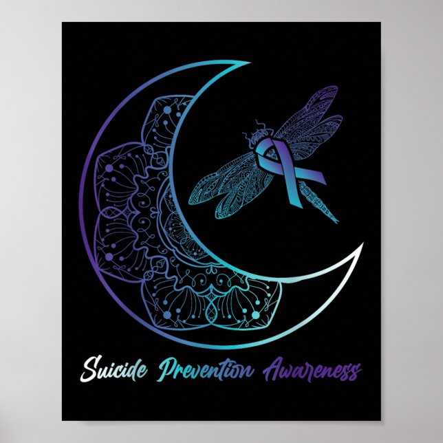 Póster Prevención Conciencia Depresión Suicidio Libélula  (Frente)