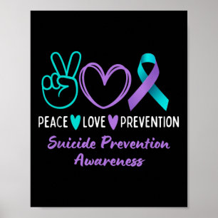 Póster Prevención de amor por la paz Suicidio Conciencia 