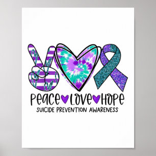 Póster Prevención de la Conciencia del Suicidio Paz Amor