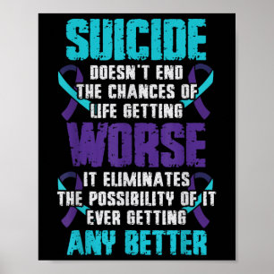 Póster Prevención de la conciencia del suicidio peor cual