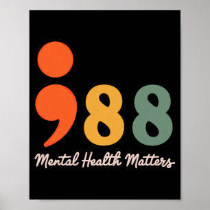 Póster Prevención de Salud Mental Punto y Coma 988