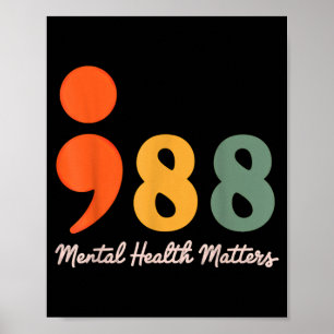 Póster Prevención de Salud Mental Punto y Coma 988