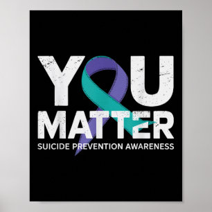 Póster Prevención de suicidios Camisetas Conciencia suici