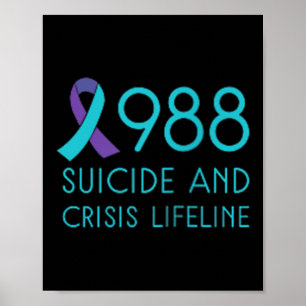 Póster Prevención del Suicidio 988 - Conciencia sobre el