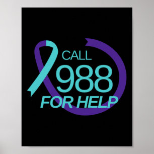 Póster Prevención del suicidio 988 Prevención del suicidi