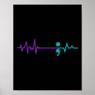 Póster Prevención del suicidio Awareness Semicolon Stay