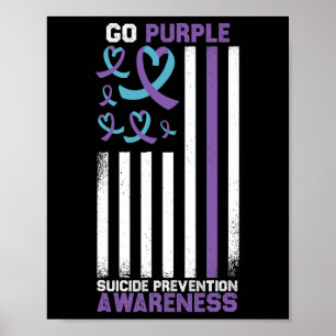 Póster Prevención del suicidio Bandera estadounidense Con