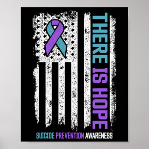 Póster Prevención del suicidio Bandera estadounidense esp