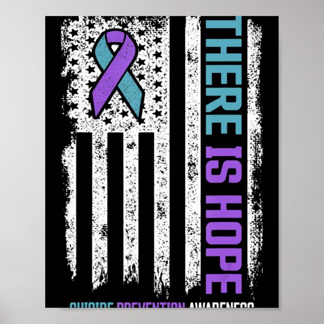 Póster Prevención del suicidio Bandera estadounidense esp (Frente)