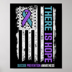 Póster Prevención del suicidio Bandera estadounidense esp