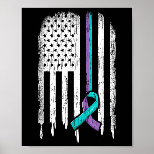 Póster Prevención Del Suicidio Camisa Bandera De Eeuu Sui