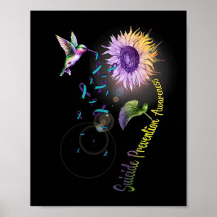 Póster Prevención del suicidio Colibrí del girasol