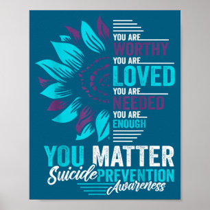 Póster Prevención del Suicidio Conciencia Eres Digno Amad