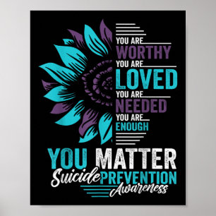 Póster Prevención del Suicidio Conciencia Eres Digno Amad