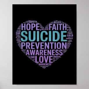 Póster Prevención del Suicidio Conciencia Lucha Esperanza