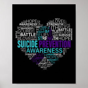 Póster Prevención del Suicidio Conciencia Lucha Esperanza