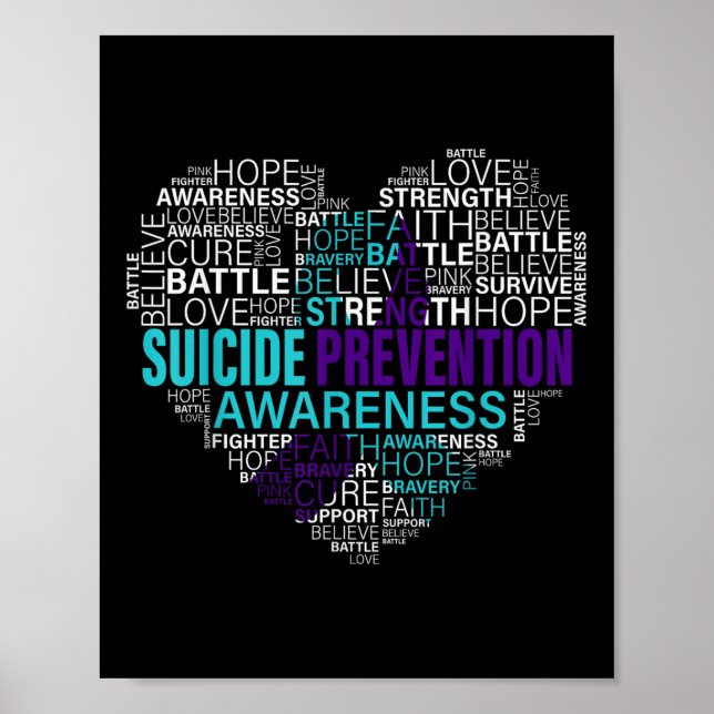 Póster Prevención del Suicidio Conciencia Lucha Esperanza (Frente)