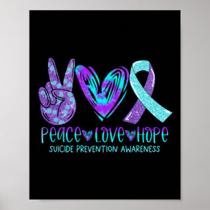 Póster Prevención del suicidio Conciencia Paz Amor Espera