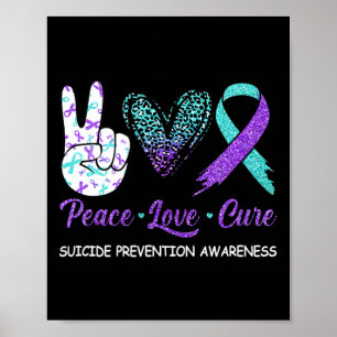 Póster Prevención del suicidio Conciencia Paz Cure Leopa