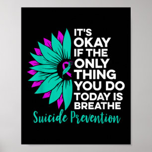 Póster Prevención del suicidio de girasol Cinta de Salud 