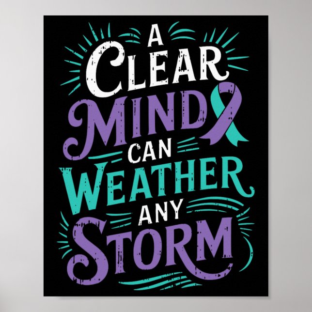 Póster Prevención del suicidio de la cinta de la concienc (Frente)