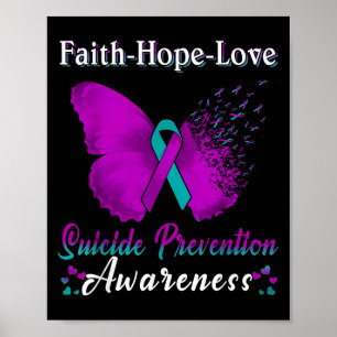 Póster Prevención del Suicidio Fe Esperanza Amor Concienc