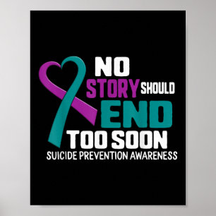 Póster Prevención del Suicidio Ninguna Historia Debe Term