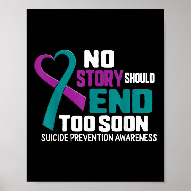 Póster Prevención del Suicidio Ninguna Historia Debe Term (Frente)
