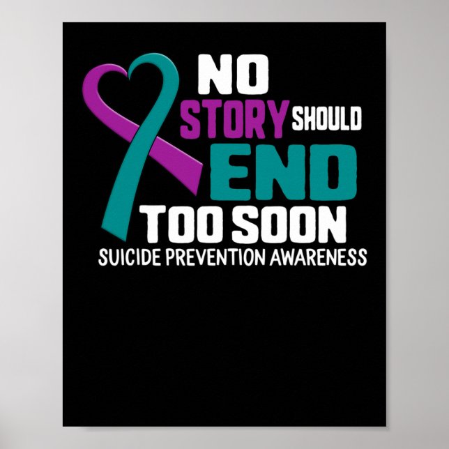 Póster Prevención del suicidio Ninguna Historia Debe Term (Frente)