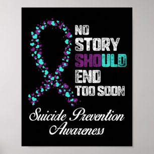 Póster Prevención del suicidio Ninguna Historia Debe Term