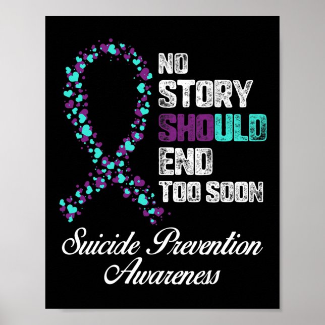 Póster Prevención del suicidio Ninguna Historia Debe Term (Frente)