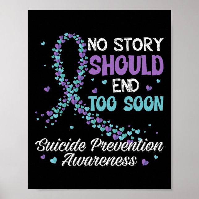 Póster Prevención del suicidio Ninguna Historia Debe Term (Frente)