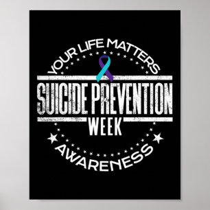 Póster Prevención del suicidio: problemas de vida del sui
