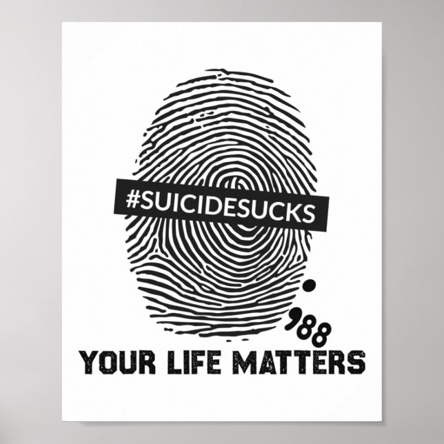 Póster Prevención del suicidio Problemas de vida Suicidio (Frente)
