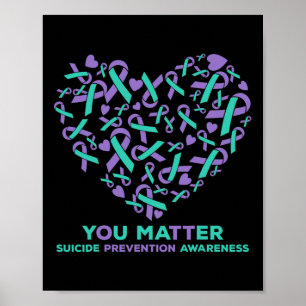 Póster Prevención del suicidio Sensibilización Cinta Card