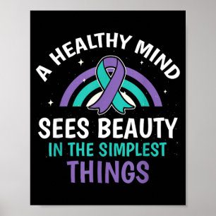 Póster Prevenir Conciencia sobre Salud Mental Mente Sana
