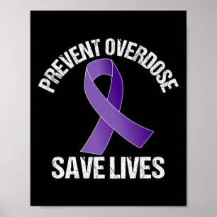 Póster Prevenir Sobredosis Salva Vidas Conciencia de Opio