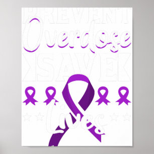 Póster Prevenir Sobredosis Salva Vidas Conciencia de Sobr